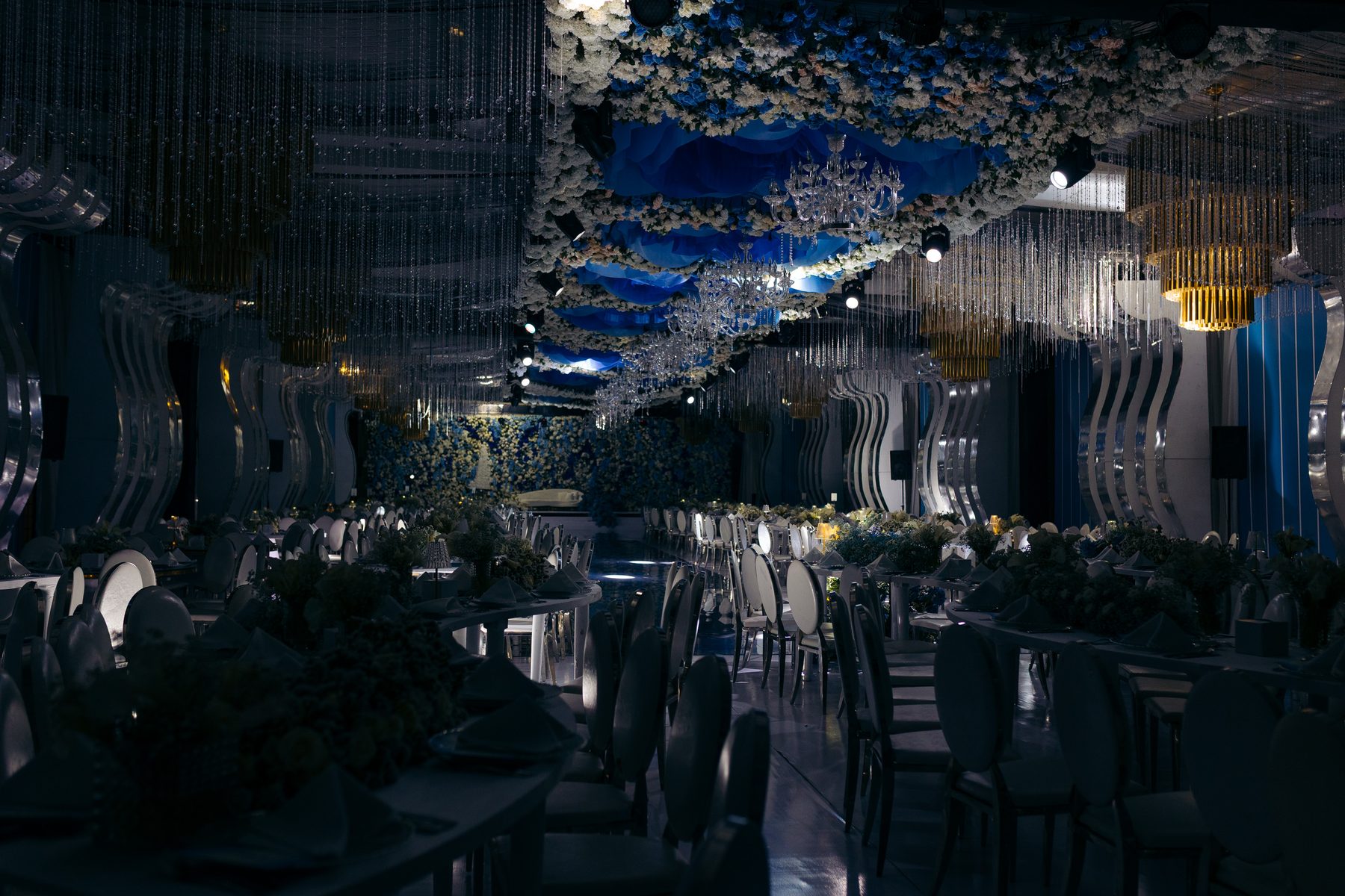 Hamis & Sabrina wedding at Johari Rotana — reception atmosphere at dusk — by Kevins Events