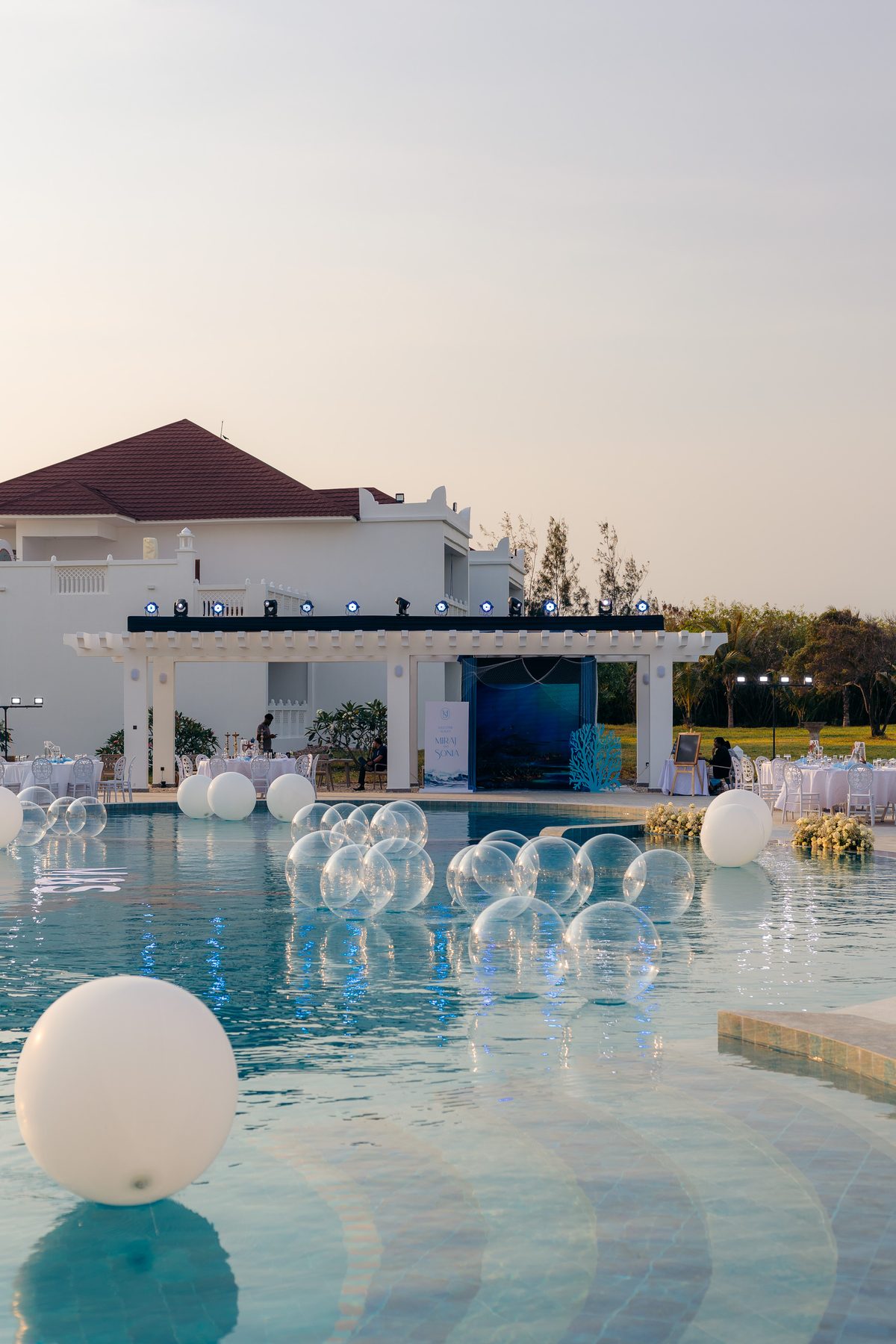 Sonia & Miraj wedding in Zanzibar — under the sea welcome — by Kevins Events