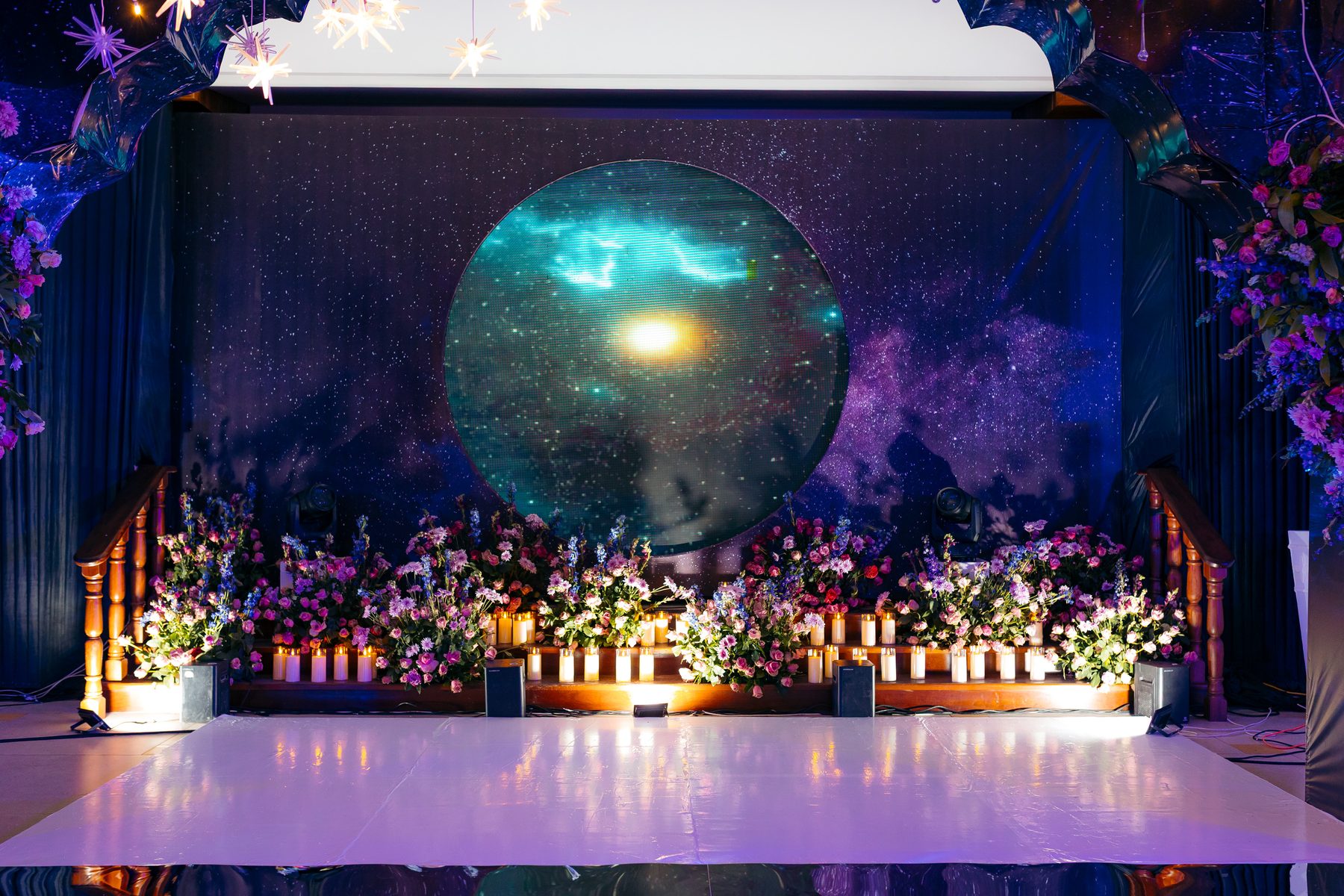 Sonia & Miraj wedding in Zanzibar — sangeet celestial stage — by Kevins Events