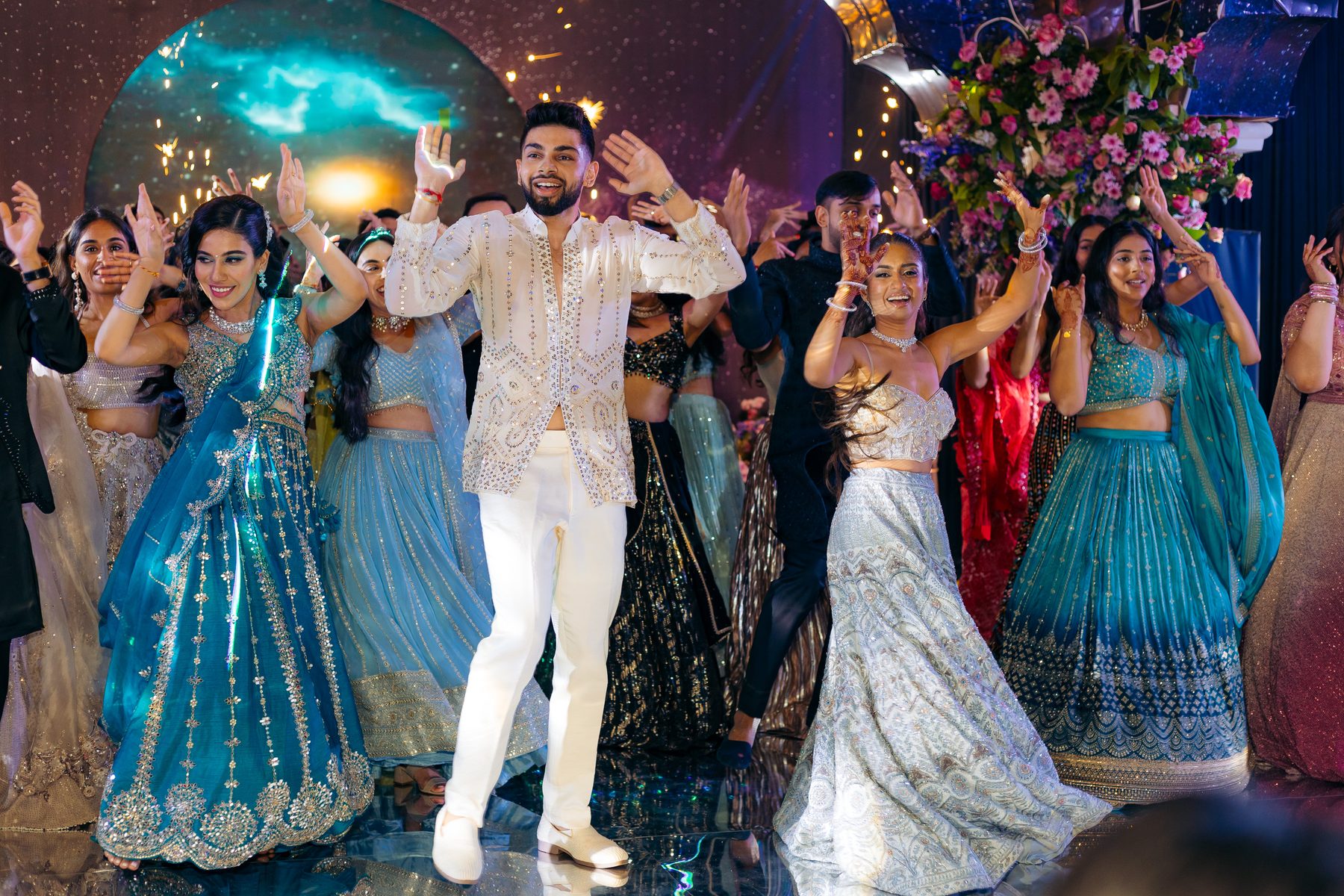 Sonia & Miraj wedding in Zanzibar — sangeet dancefloor — by Kevins Events