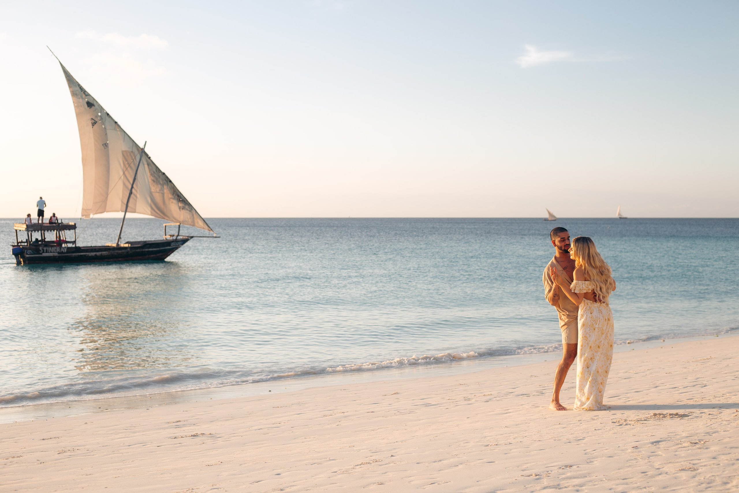 Luxury destination wedding on a Zanzibar beach at sunset by Kevins Events